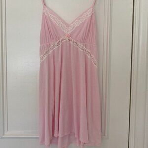 Victoria's Secret pink babydoll chemise slip